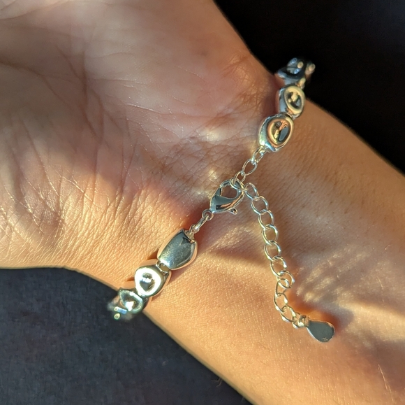 925 Solid Sterling Silver Beaded Bangle Bracelet Minimalist Quiet Luxury - Picture 3 of 6